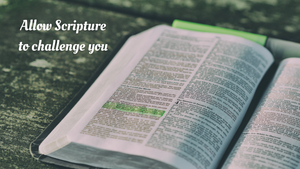 Allow Scripture to challenge you.