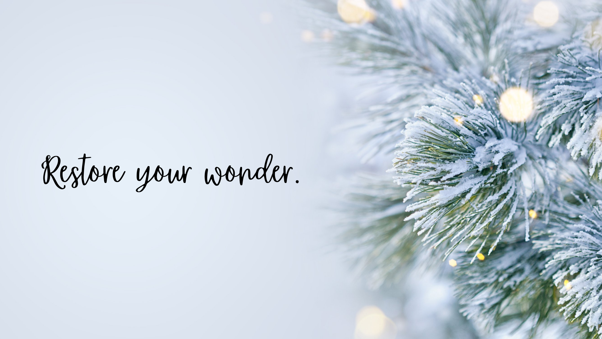 Restore your wonder.