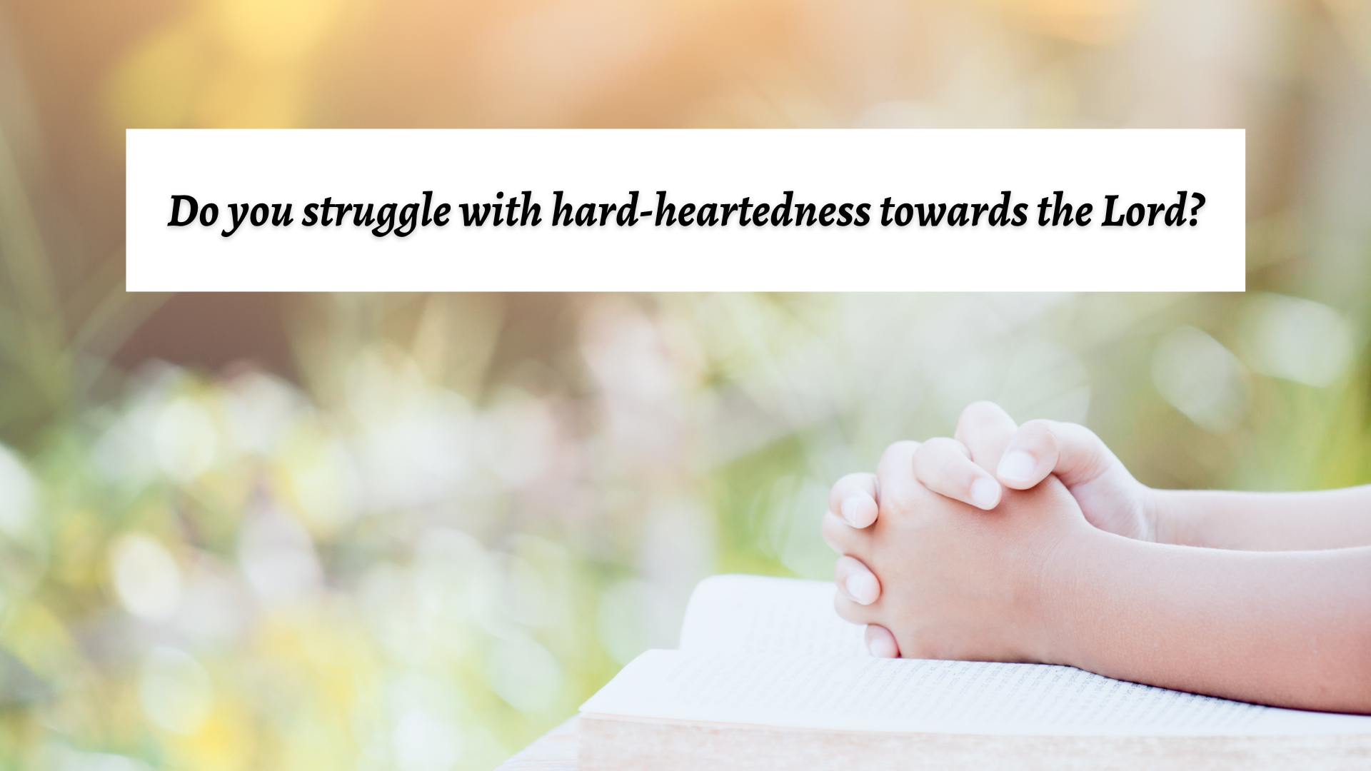 Do you struggle with hard-heartedness toward the Lord?