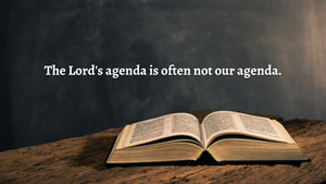 The Lord's agenda is often not our agenda.