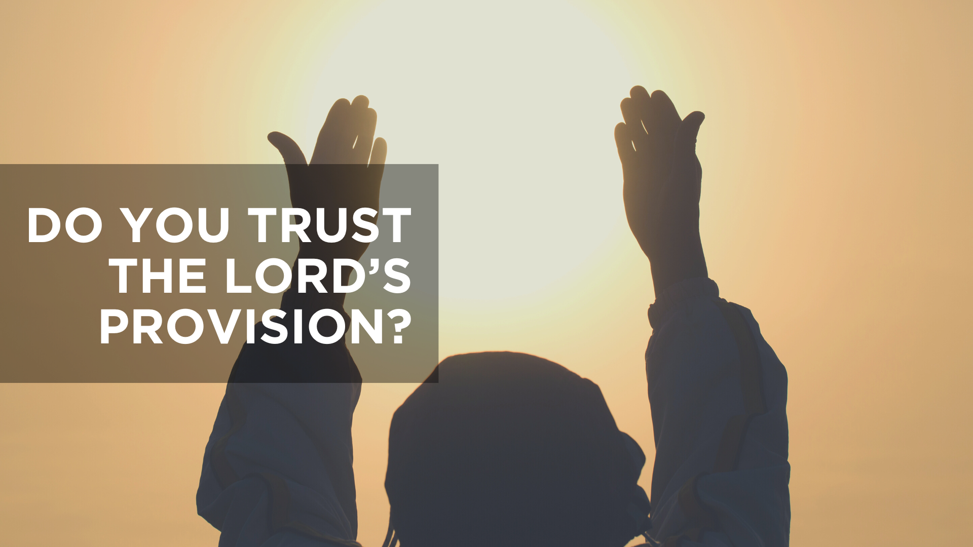Do You Trust the Lord's Provision?